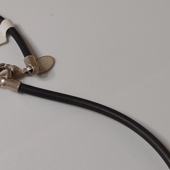 Black And Silver Tone Rectangular Pendant Necklace 19.75 Inches Long - Picture 5 of 12